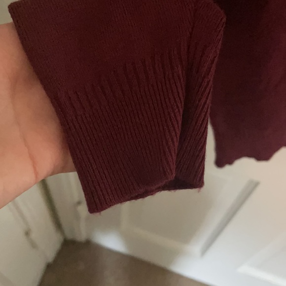 Small Maroon For the Republic V neck Sweater - Picture 5 of 5